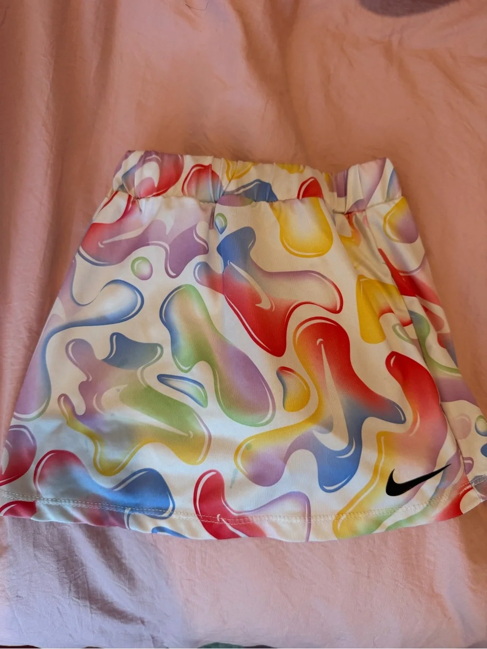 Nike White Multicolor Swirl Athletic Skirt